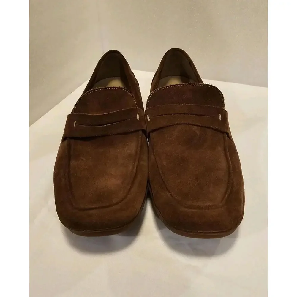 Mephisto Suede Moccasin Penny Driving Loafer Brown‎ Suede US Size 11 Retail $325